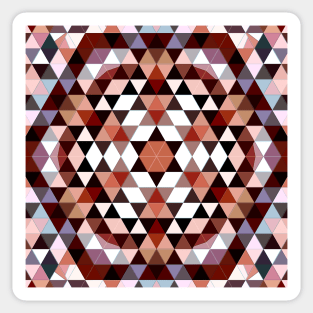 Brown, White and Blue Triangles Mosaic Mandala Sticker